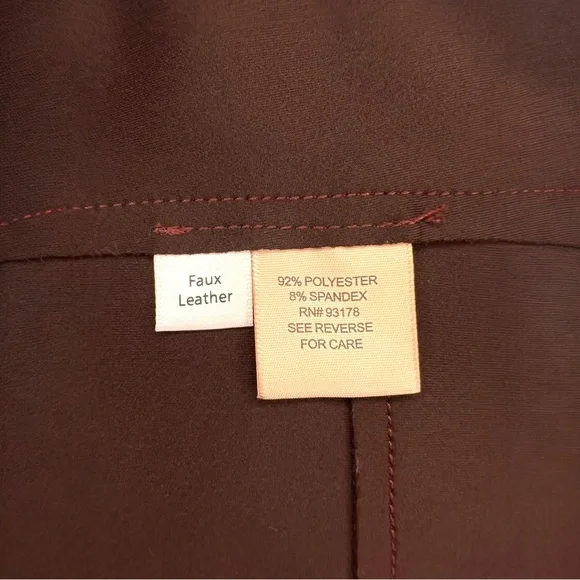 Philosophy Burgundy Faux Leather Suede Moto Jacket Size XL - Picture 5 of 5